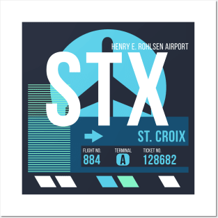 St. Croix (STX) Airport // Sunset Baggage Tag Posters and Art